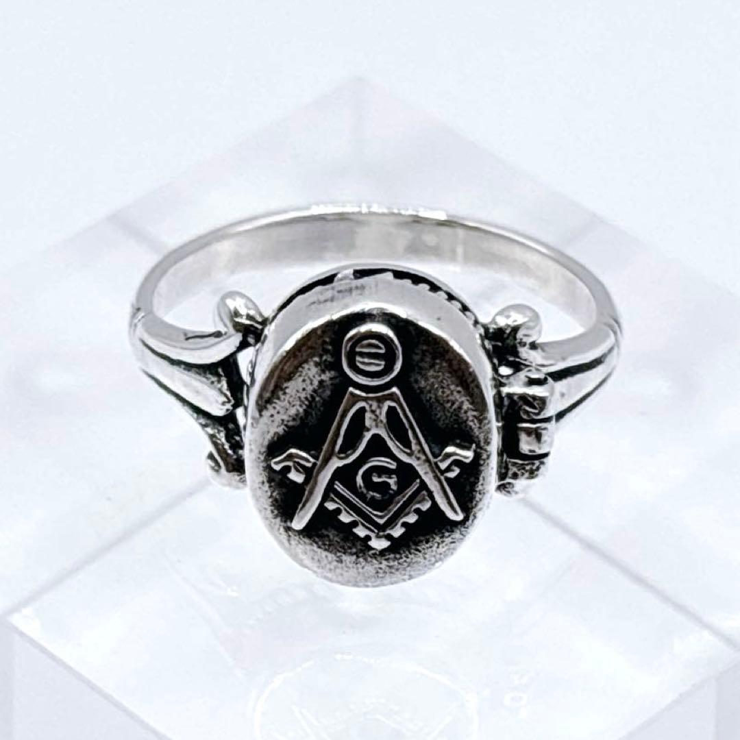 フリーメイソン ポイズンリング シルバー925 ギミック メンズ 18〜19号