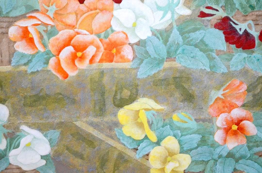 【作品名 「宝石箱」 岩絵の具 日本画 額入り】