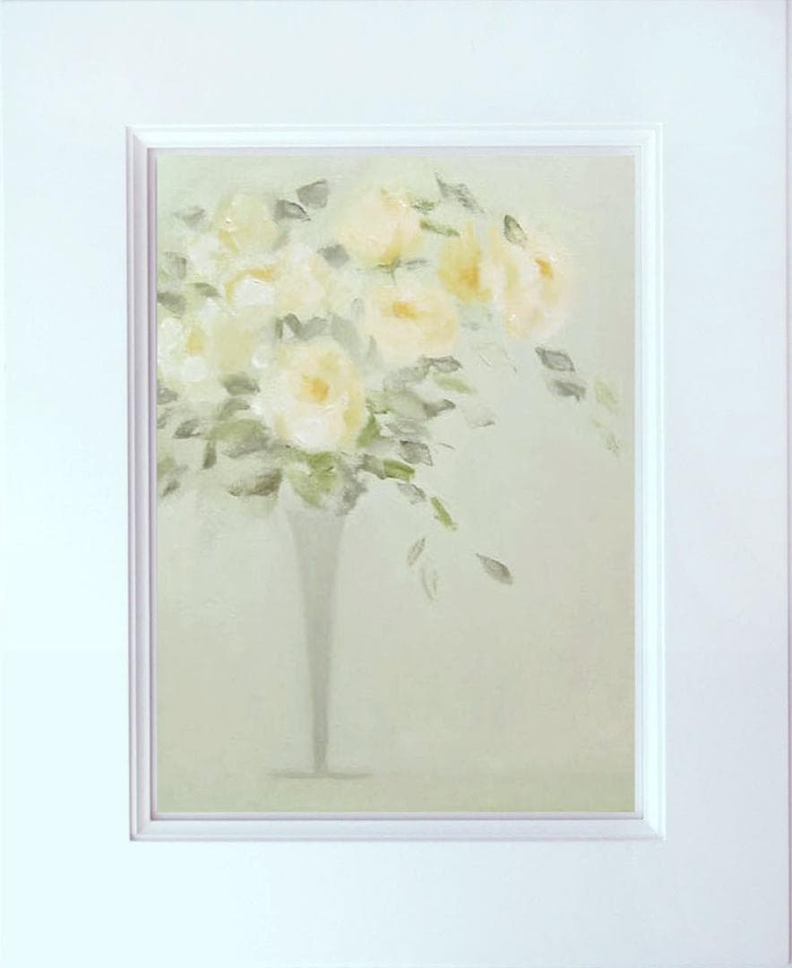 油絵 菅家令子 絵 絵画 インテリア 額付(白) uF6-113302 花