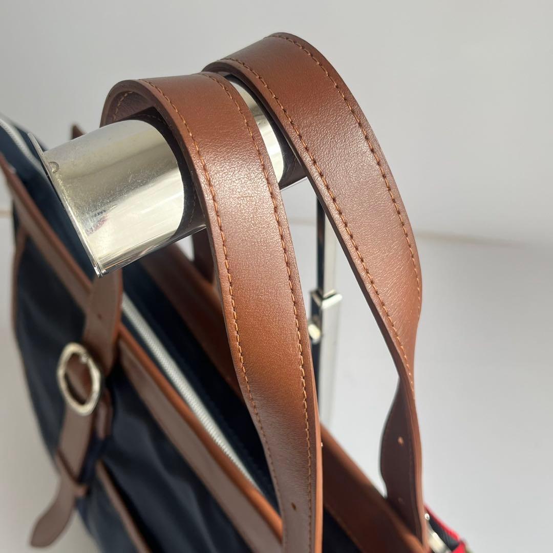 ✨未使用保管✨　Orobianco 　レザー　ナイロン　ビジネスバッグ　ネイビー