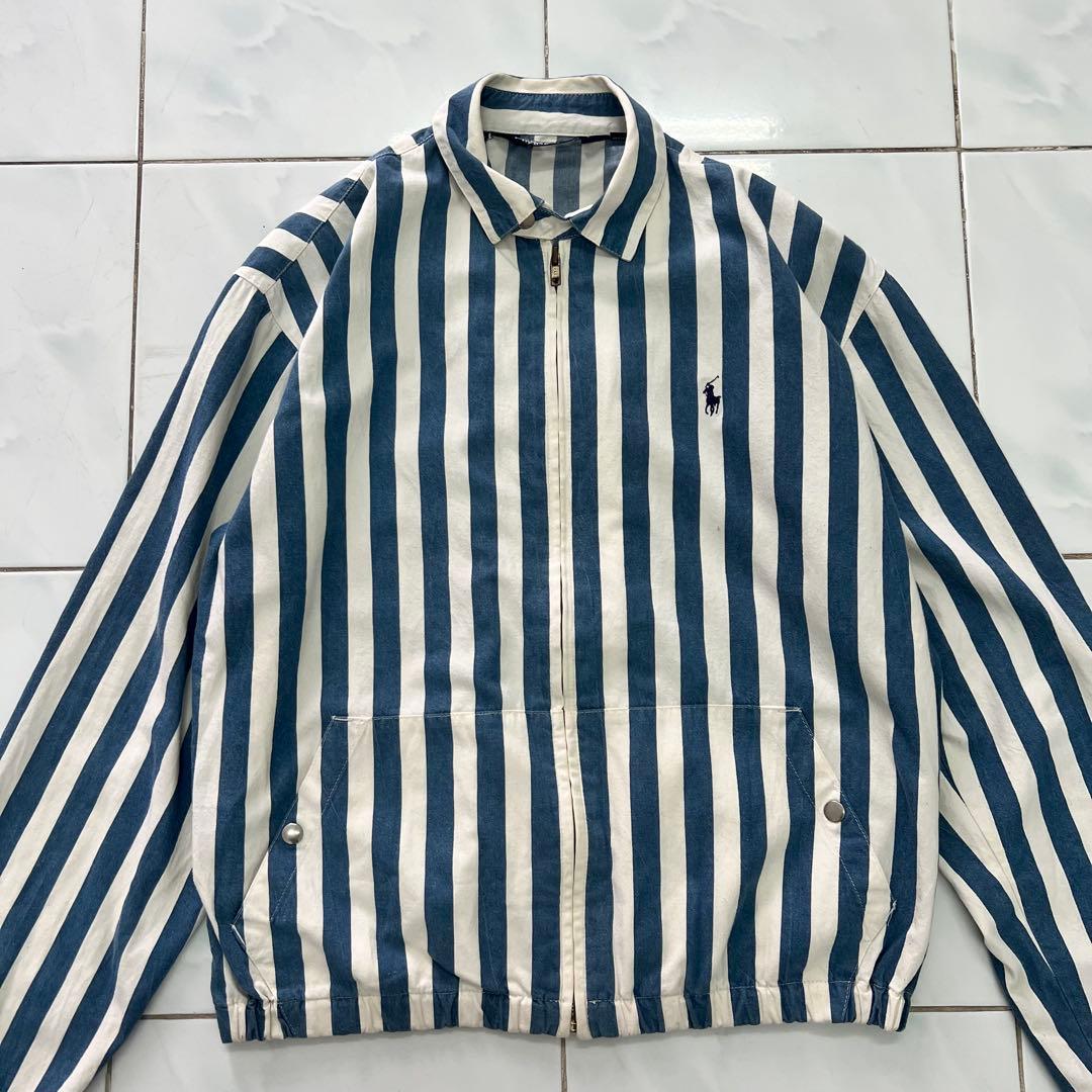 90s S スイングトップ チンスト ラルフ　縦ストライプ　シンガポール製