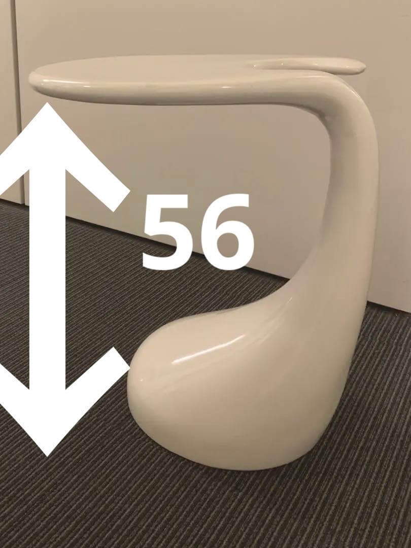 サイドテーブル　ホワイト　変形型