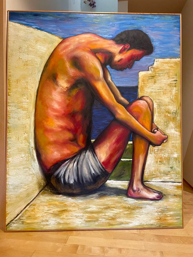 100号、新世紀展入選作品「たたずむ男」