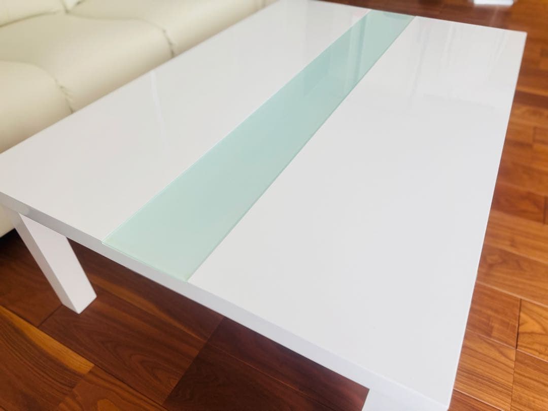 ホワイトテーブル 光沢仕上げ こたつ