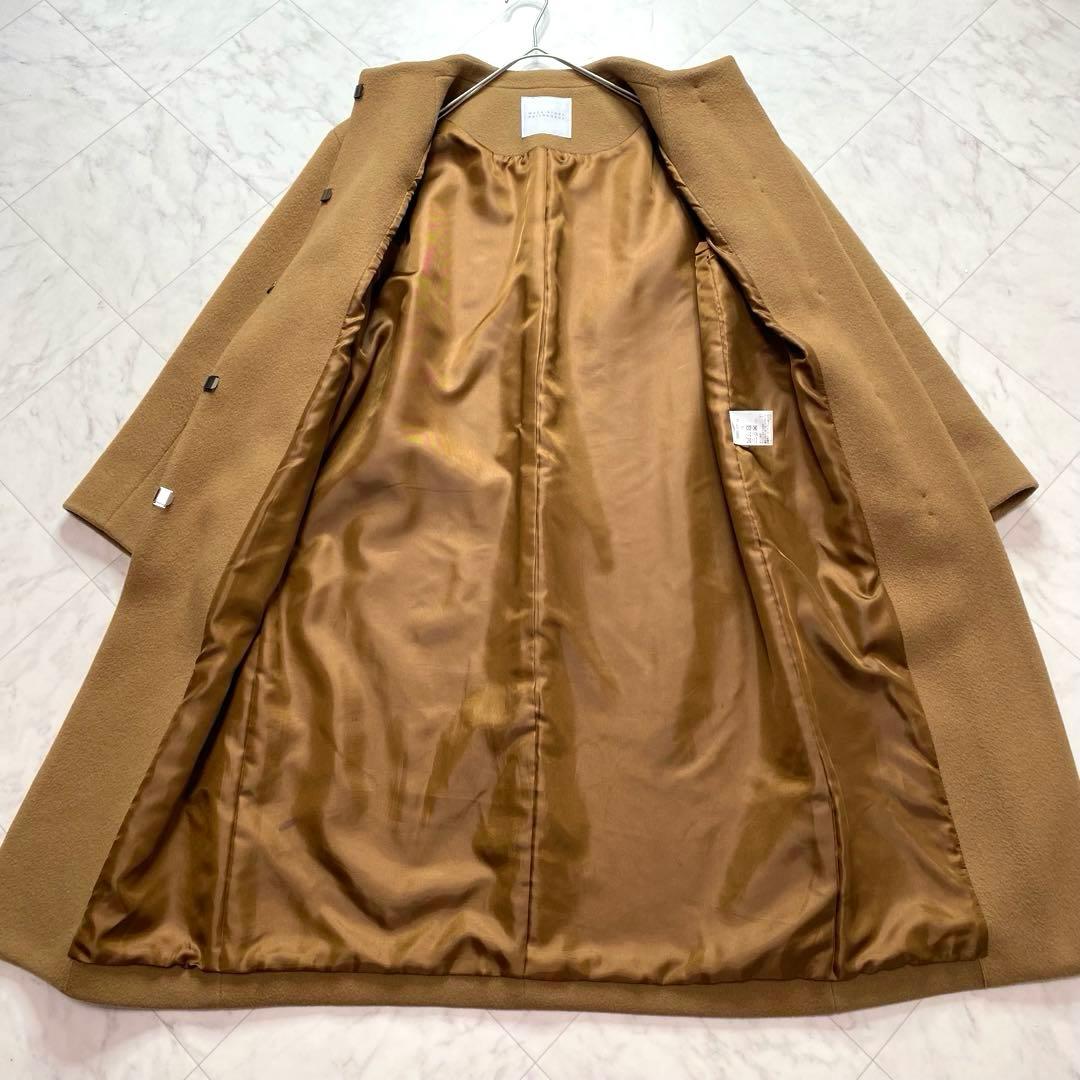 美品✨MACKINTOSH PHILOSOPHYノーカラーウールコート　キャメル