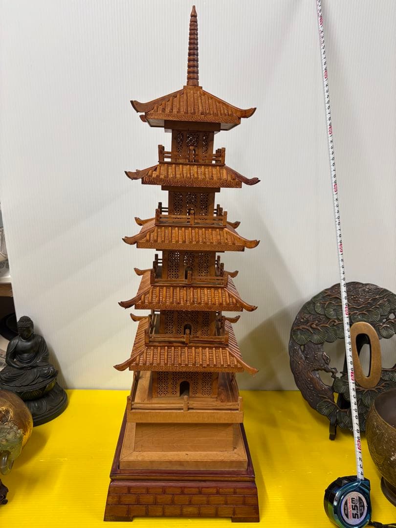 昭和レトロ五重の塔置物（木製）✨【新春お宝雑貨市】✨