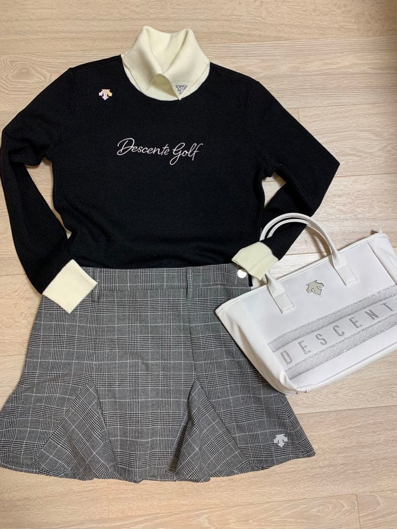 【デサントゴルフリュクス】ニットセーター ブラック M レディース