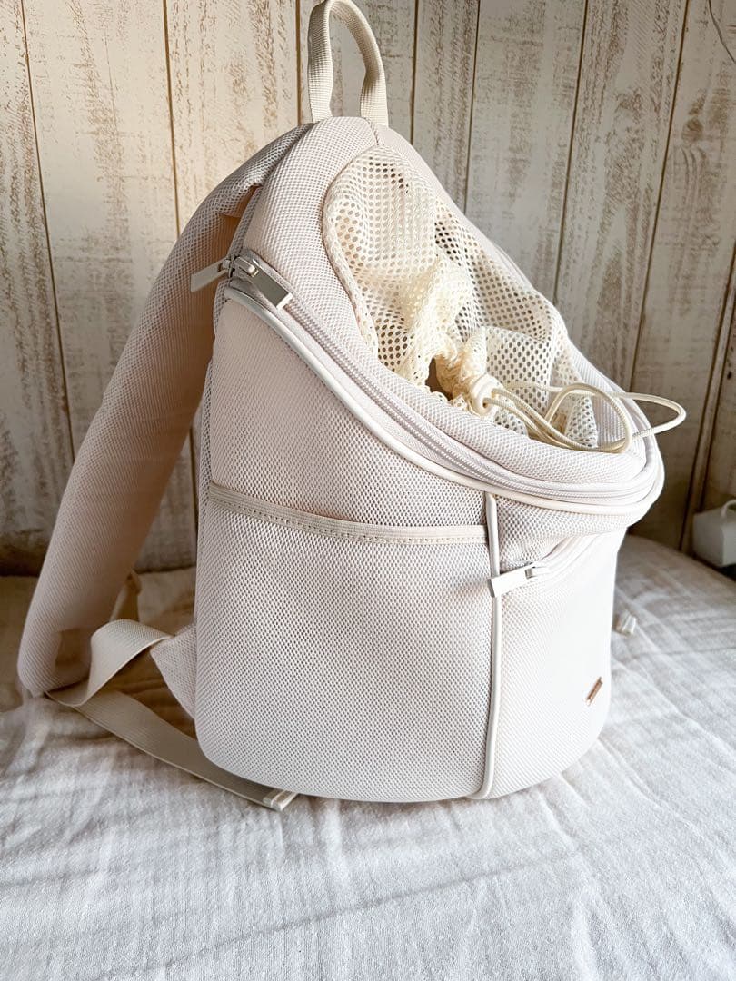 【わんこグッズ】モンシェリ⭐︎キャリーバッグ メッシュベージュ