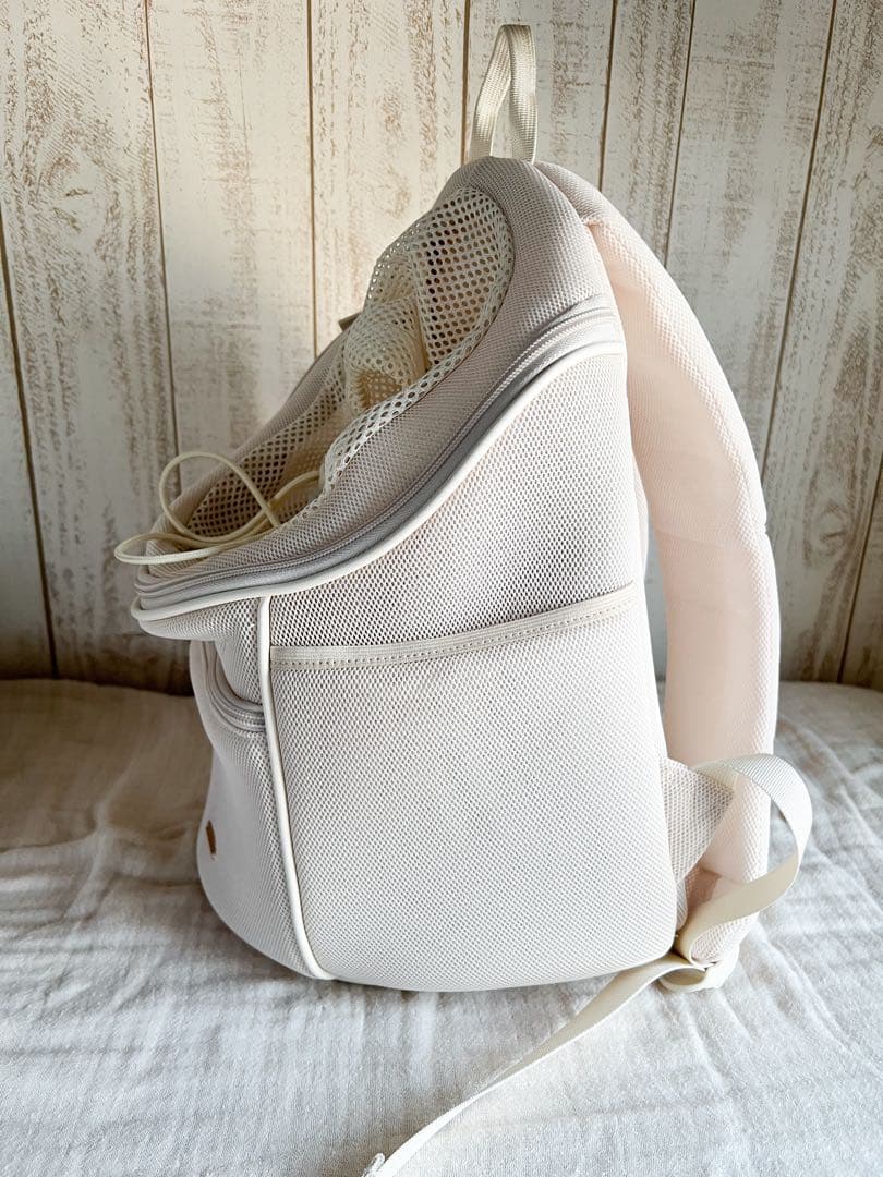 【わんこグッズ】モンシェリ⭐︎キャリーバッグ メッシュベージュ