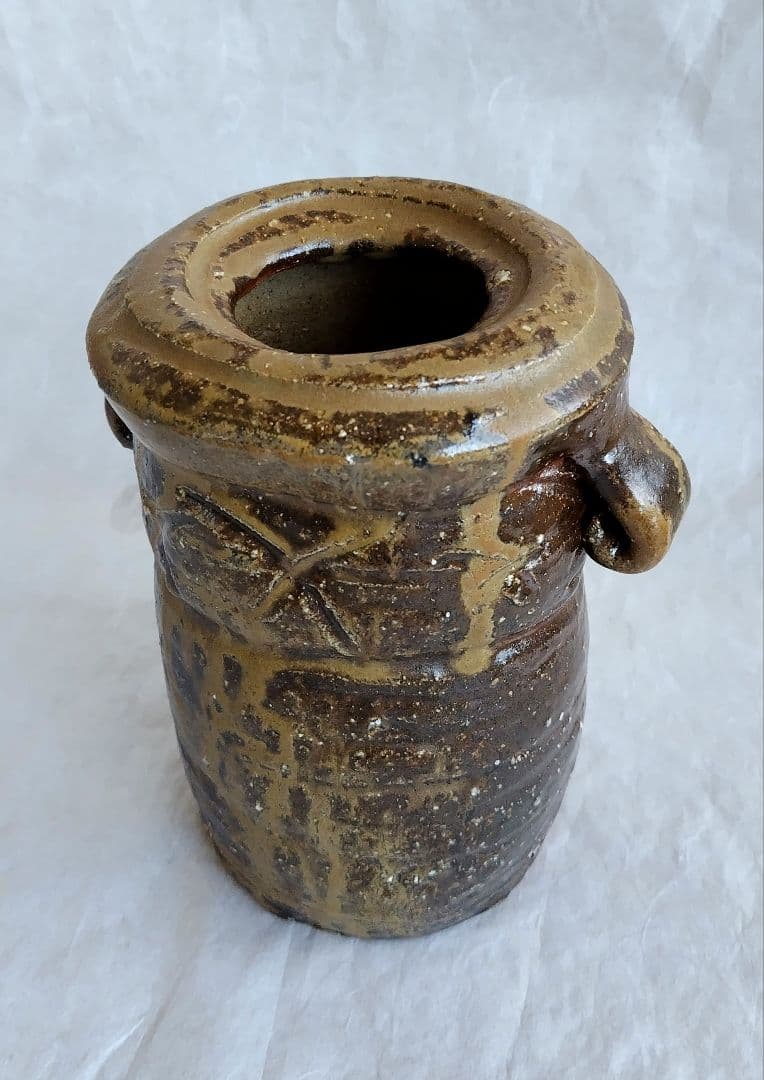 備前耳付花入 未使用 新品同様