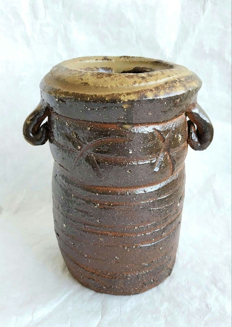 備前耳付花入 未使用 新品同様