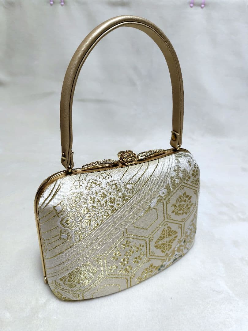 和装用バッグ 金色 花柄（礼装用）