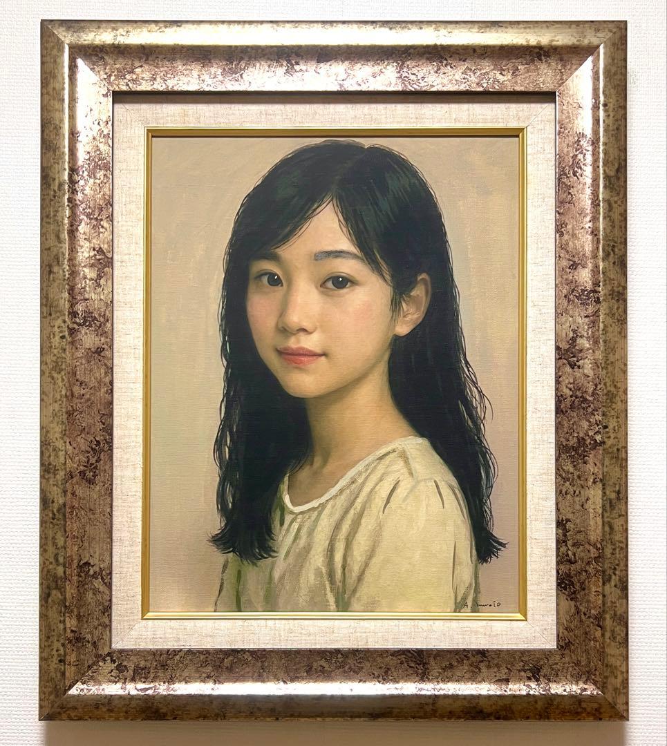 (F6号)東直人【純光】 表サイン有/裏共シール有/真作/油彩