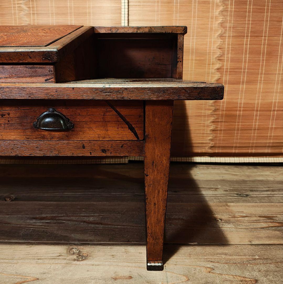 帳場机　文机　ライティングデスク　昭和レトロ　古家具