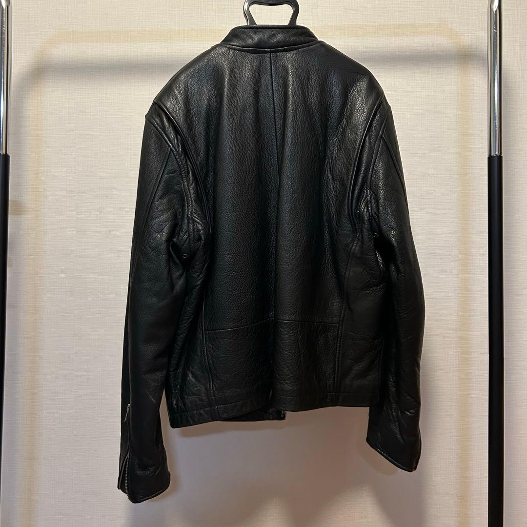 J.CREW ブラックレザーシングルライダースジャケット L