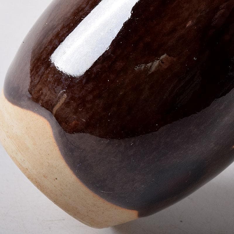 茶道具　京焼　桶谷定一作　肩衝茶入　仕覆付　共箱　V　7748