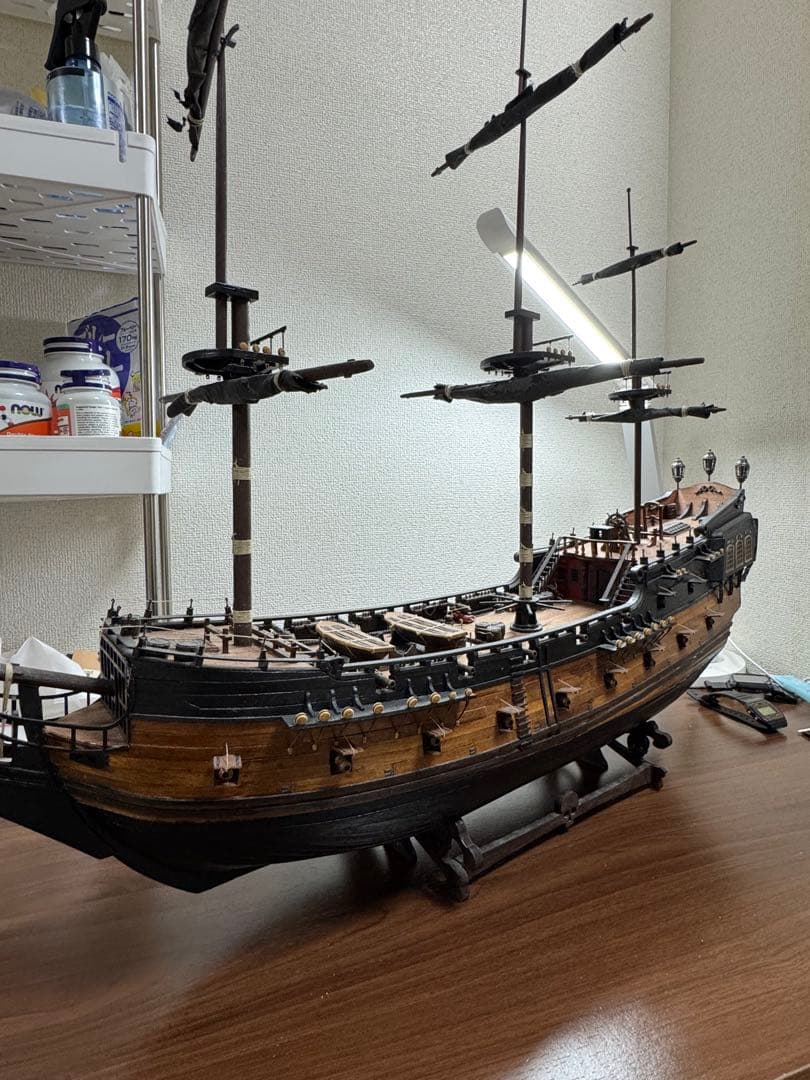 ブラックパール号　模型　木製帆船模型