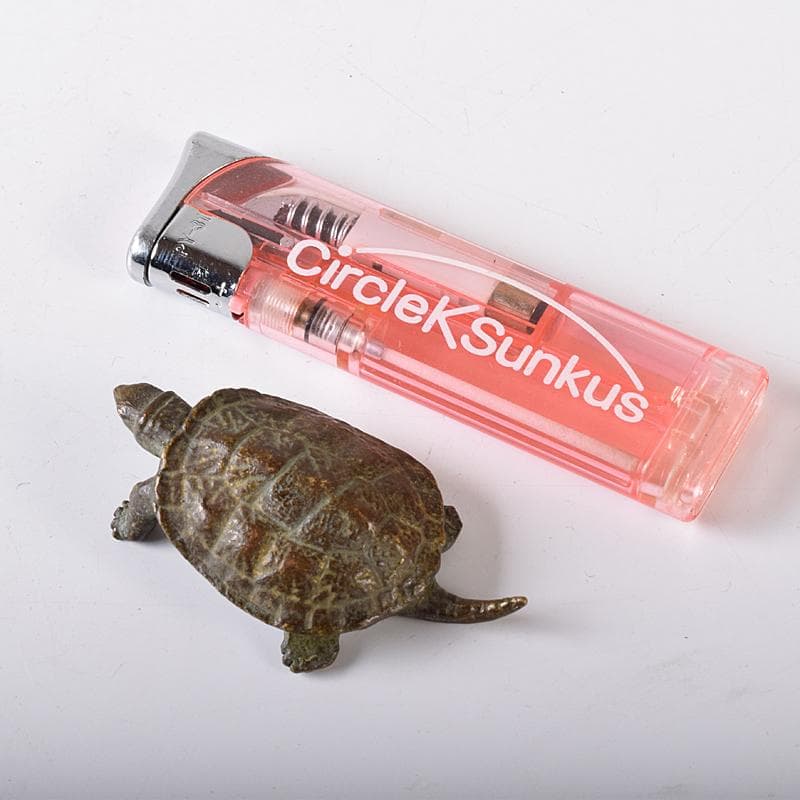 金工名品　古銅宣徳銅　亀　置物　盆景　N　8600E