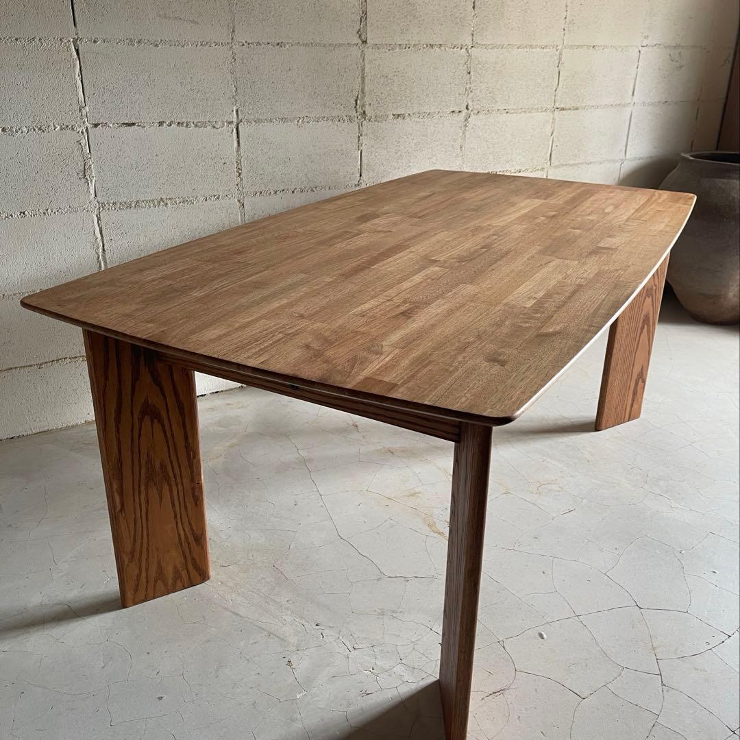 天然木無垢材　ダイニングテーブル　高さ2段階可　ハイセンス　モダン