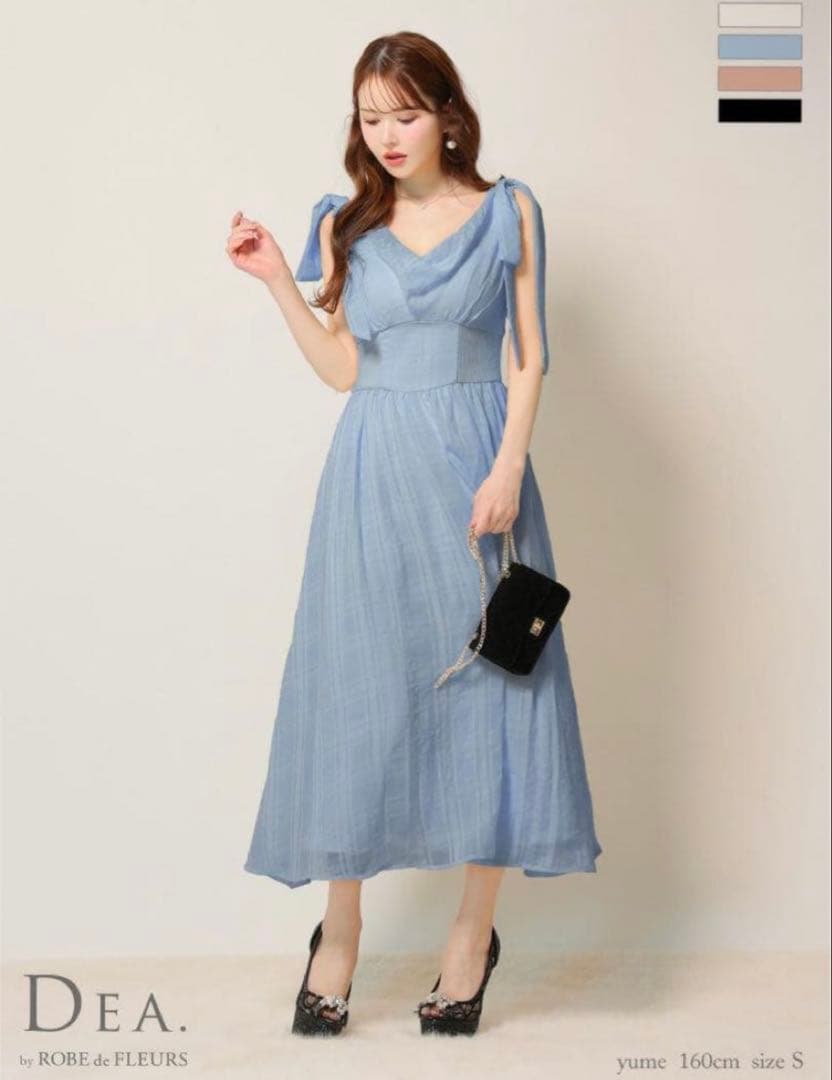 ROBE de FLEURS ローブドフルール ドレス キャバ ブルー リボン