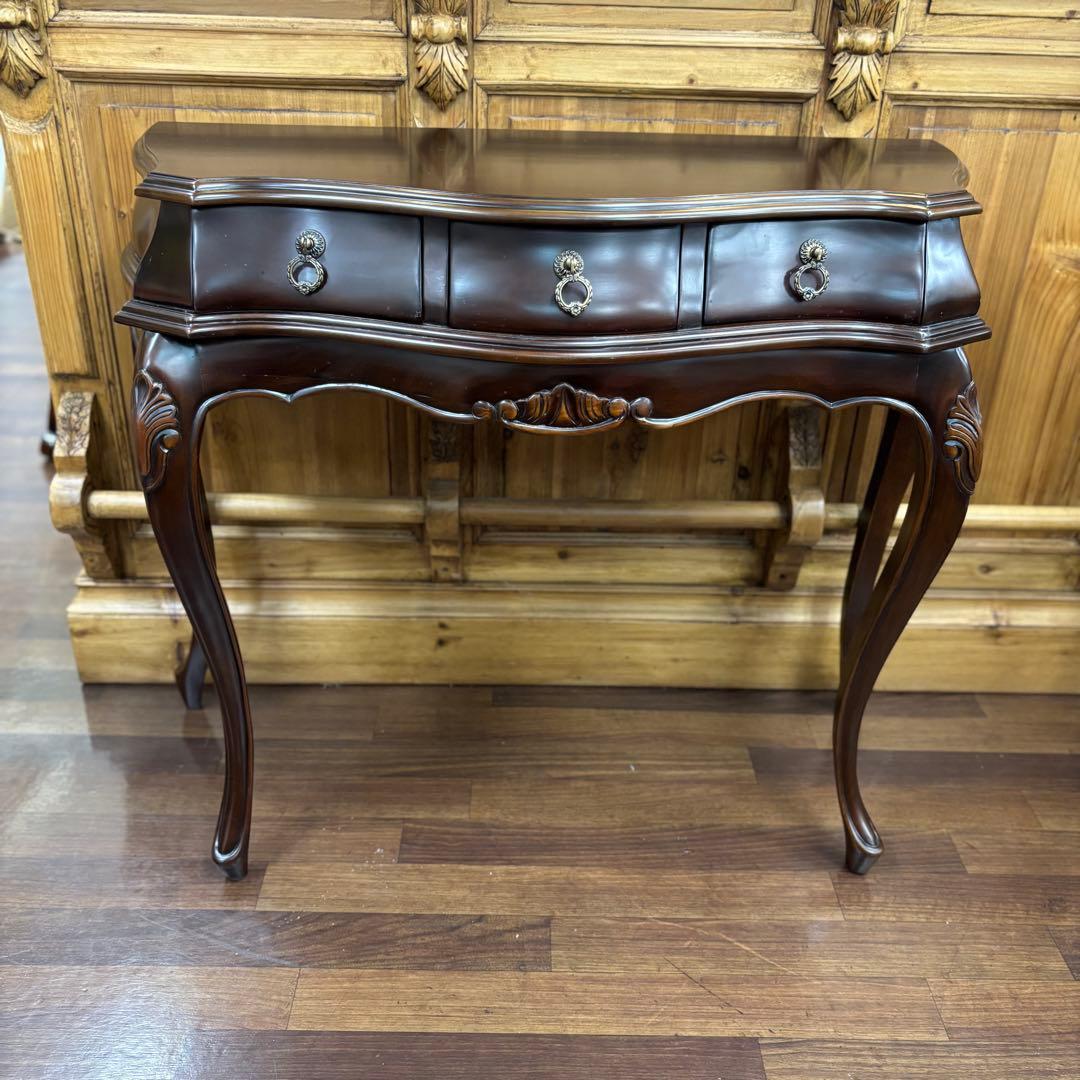 アウトレット特価品 マホガニー コンソール アンティーク調家具 ダークブラウン