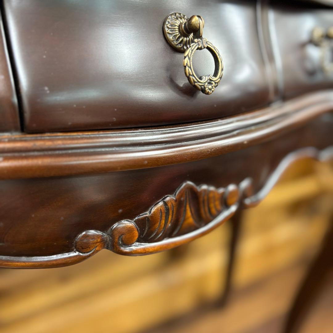 アウトレット特価品 マホガニー コンソール アンティーク調家具 ダークブラウン