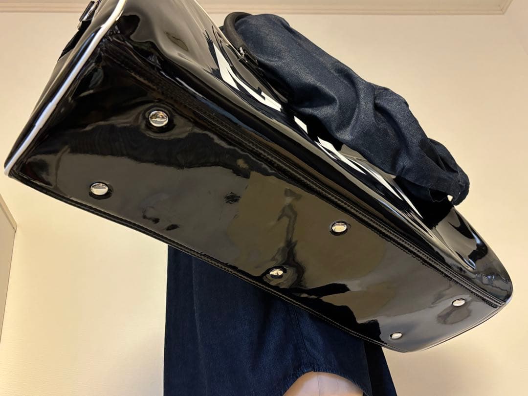 ミニクーパー/2way/ボストンバッグ/エナメル/ショルダー/ブラック/未使用