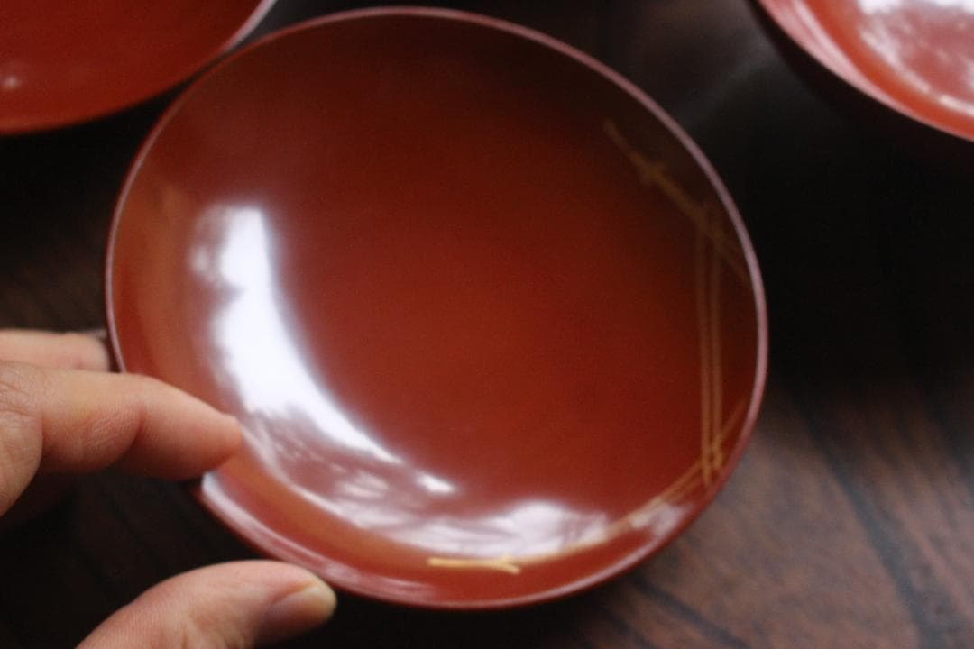 時代逸品！時代日の出塗に極上鶴沈金の映えるお椀2点（検輪島塗雑煮椀