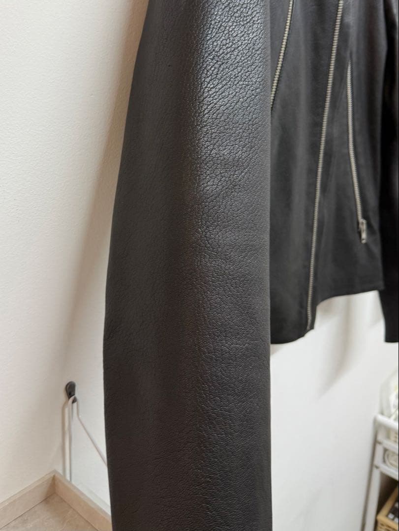 メゾンマルジェラ ゴートレザー ハの字ライダース 48 黒