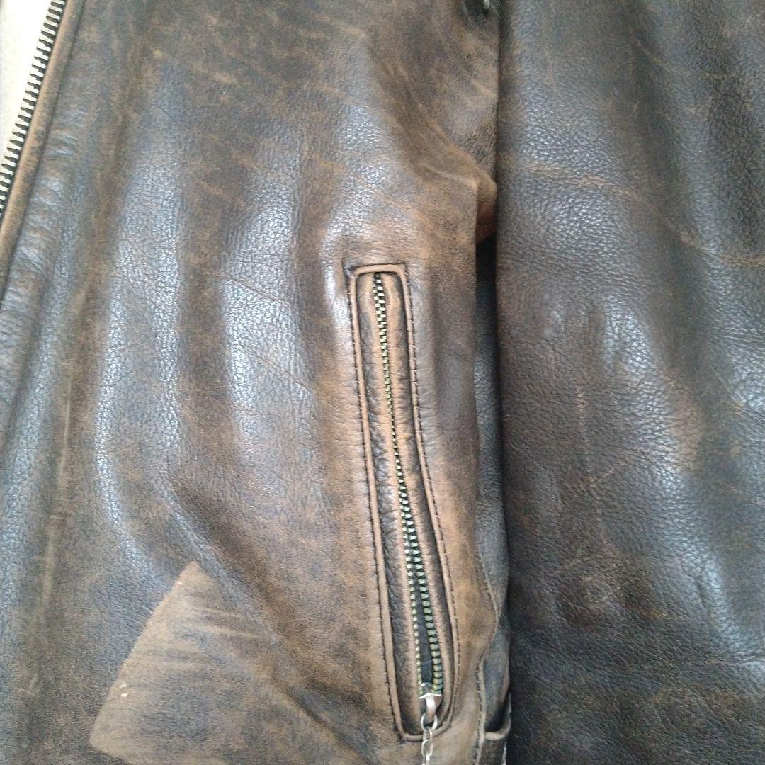 【R.B.C】ダークブラウン レザージャケット ライダース