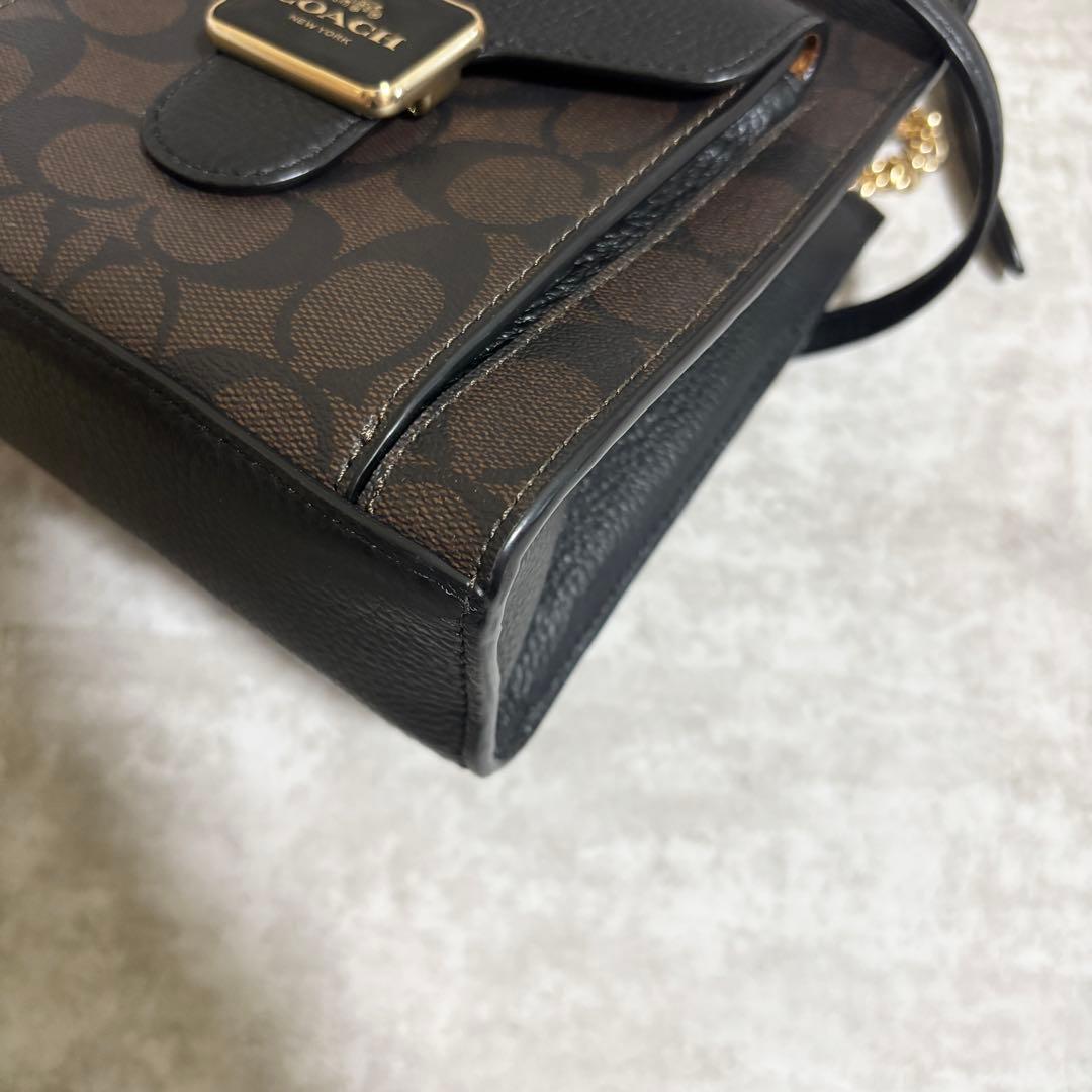 A261 未使用級✨コーチ　ミニ ペッパー クロスボディ シグネチャー　ブラウン