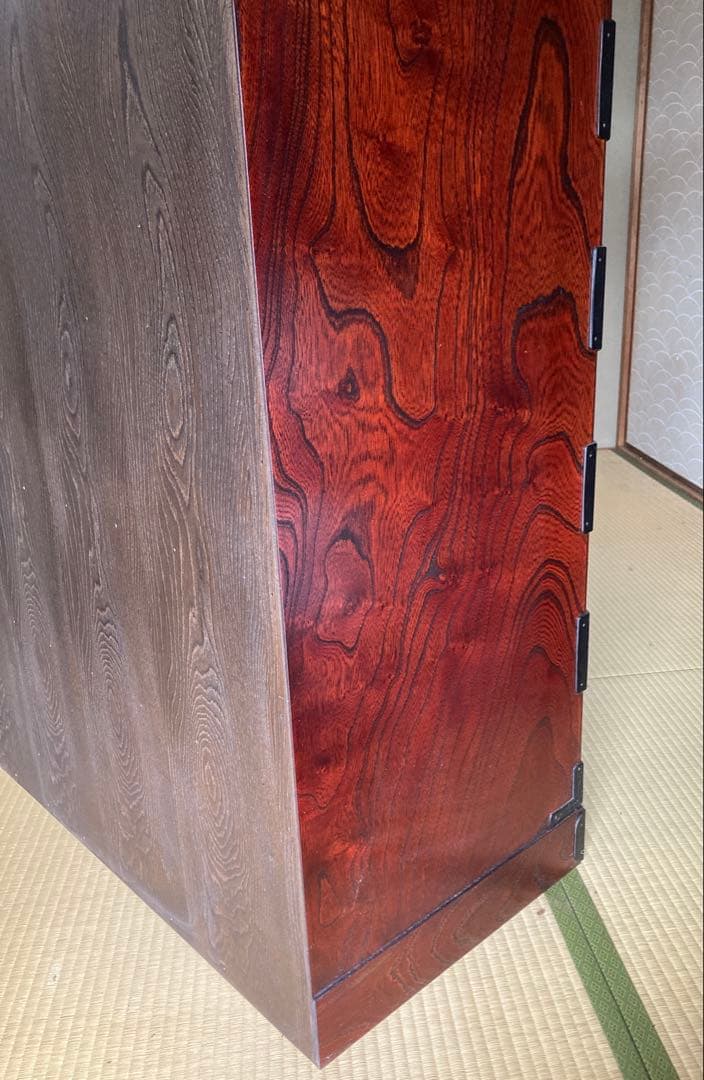 民芸調中古家具　岩谷堂タンス　三、五尺　上四ッ抽　整理箪笥