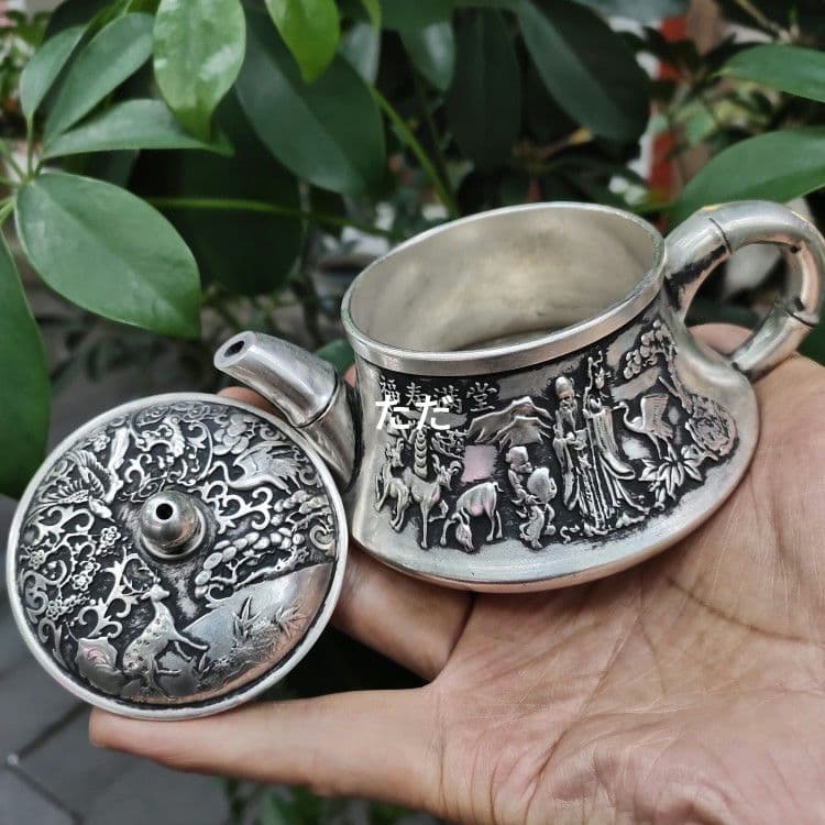 銅器 福寿満堂徳利 茶壺 茶道具 煎茶器 工芸品 置物
