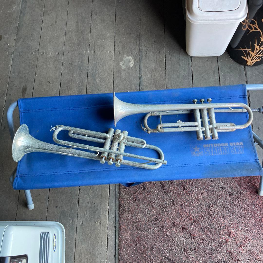 トランペット本体 2本セット 使用感あり錆、汚れジャンクパーツ取り用に2台セット