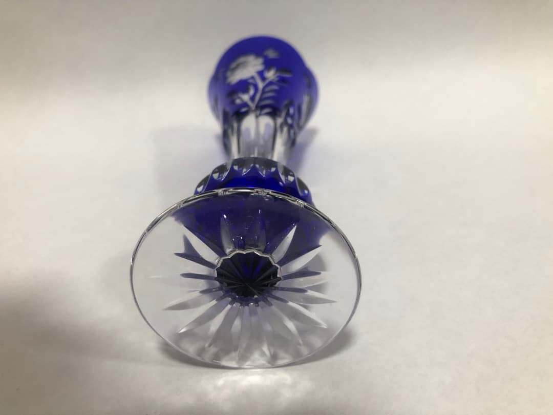 江戸切子丸型花瓶　クリスタル一輪挿し　ボヘミア小鉢　3点セット