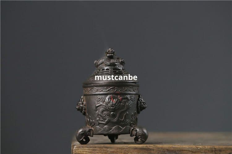 鉄器 香炉 象脚獣頭香炉 竜形盤香炉 香道具 工芸品 置物