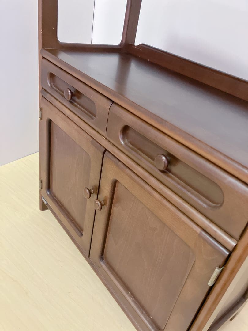 Karimoku カリモク 木製 電話台、FAX台　キャビネット飾り棚 収納　②