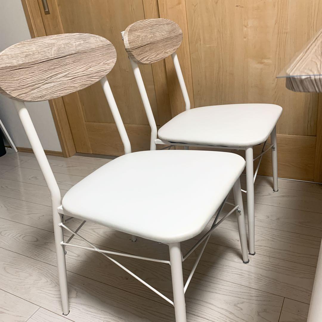 【引き取り限定】ダイニングテーブル4点セット　ホワイト