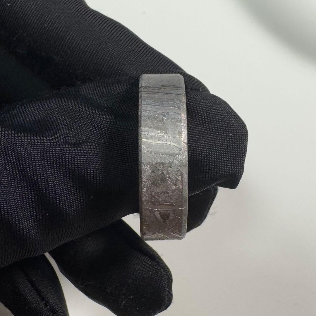 【宇宙の指輪】アルタイ隕石リング 原色　18.7mm ウィドマンシュテッテン模様