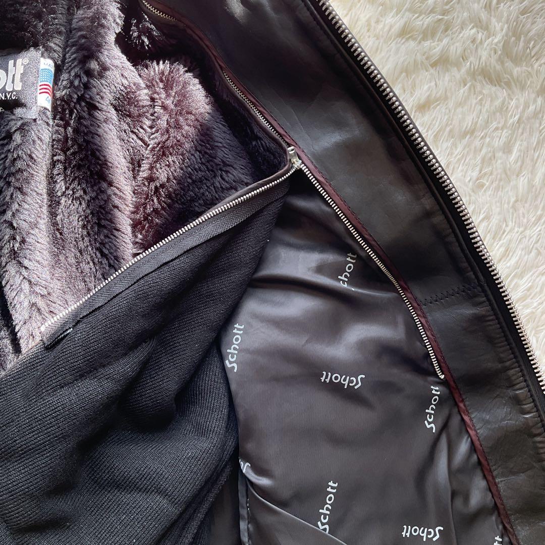 美品✨schott 641 レザージャケット　シングルライダース　本革　44 黒