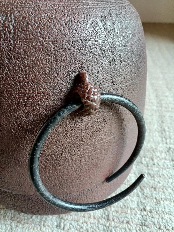 アンティーク　茶釜　鋳鉄釜　佐藤淨清 作　工芸品