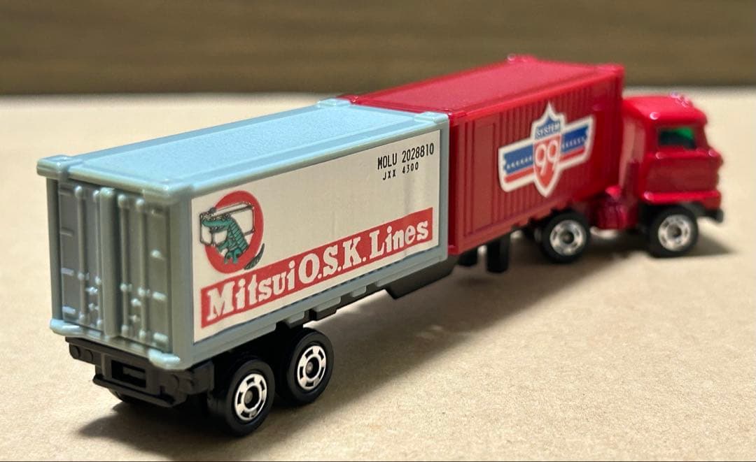 日本製 ロングトミカ 日野 セミトレーラー 海上コンテナ運搬車