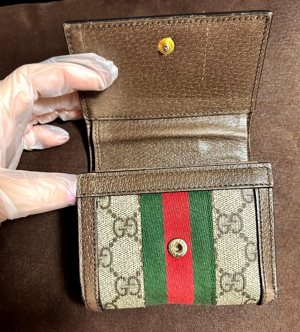 GUCCI グッチ オフディア シェリーライン GGウォレット 折財布 ベージュ