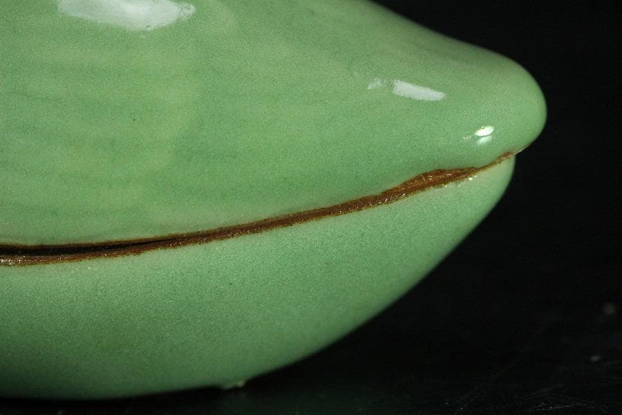 眞清水蔵六作 青磁 雁 香合(K-BB521)