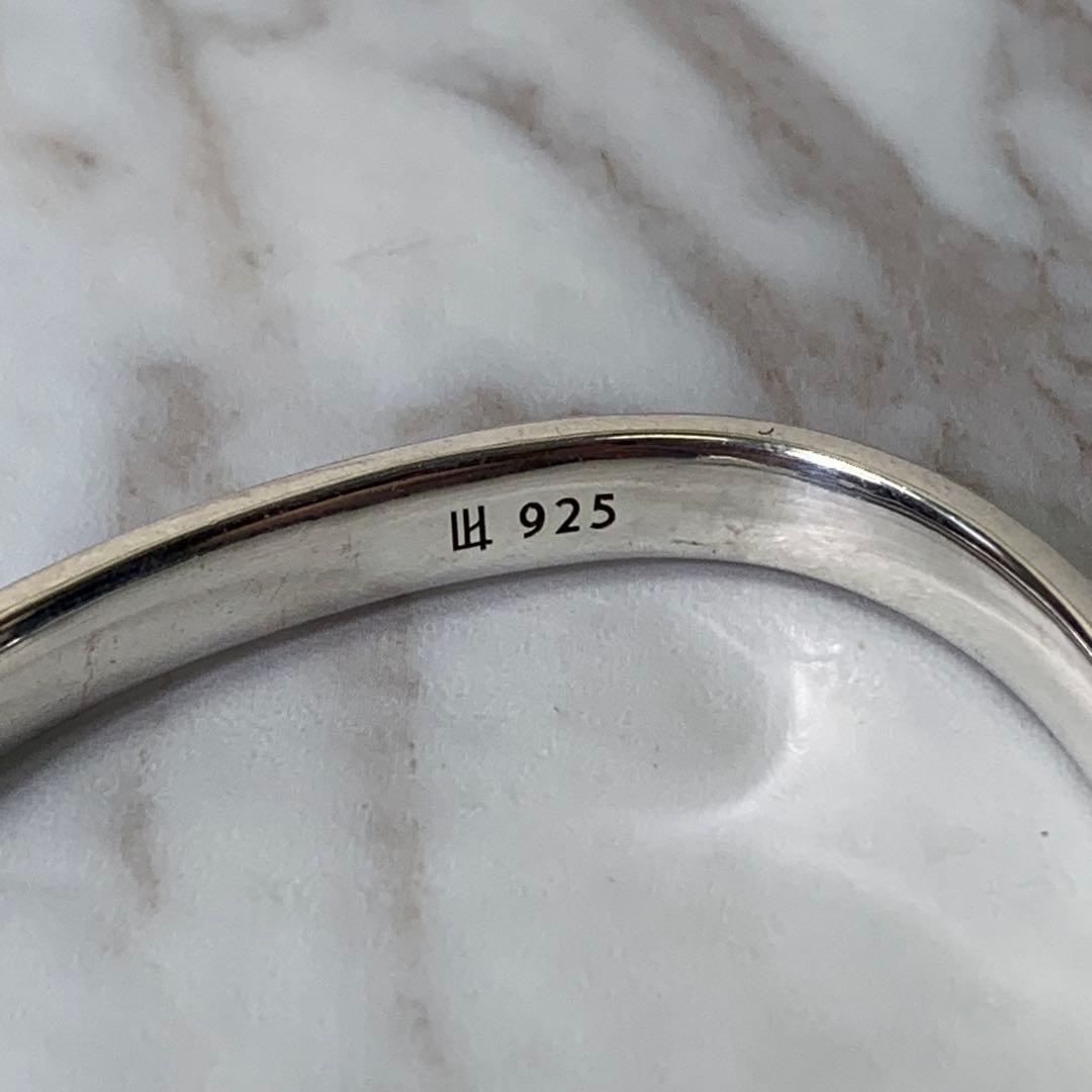 極美品 ライオンハート タテガミハウルバングル シルバー925 刻印 唐草