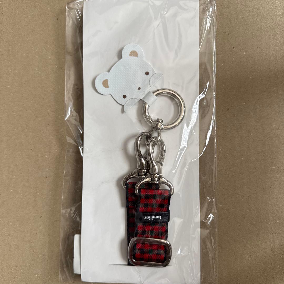 ファミリア　ショルダーストラップ　赤チェック