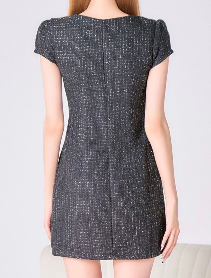 即日発送‼️JEWELS ジップアップツイードドレス Sサイズ