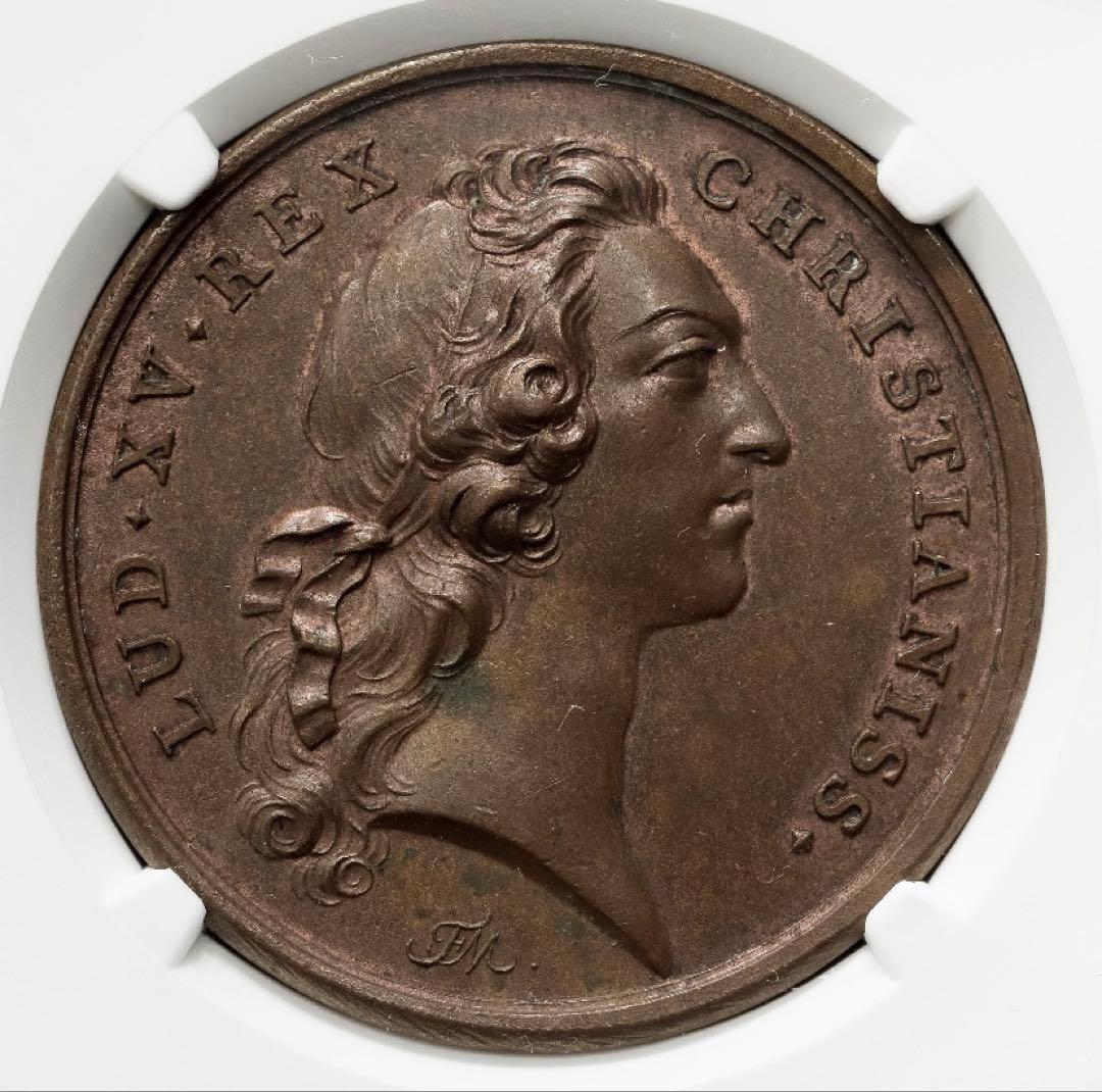 準最高鑑定　ルイ15世 フランドルの戦い戦勝記念ブロンズメダル