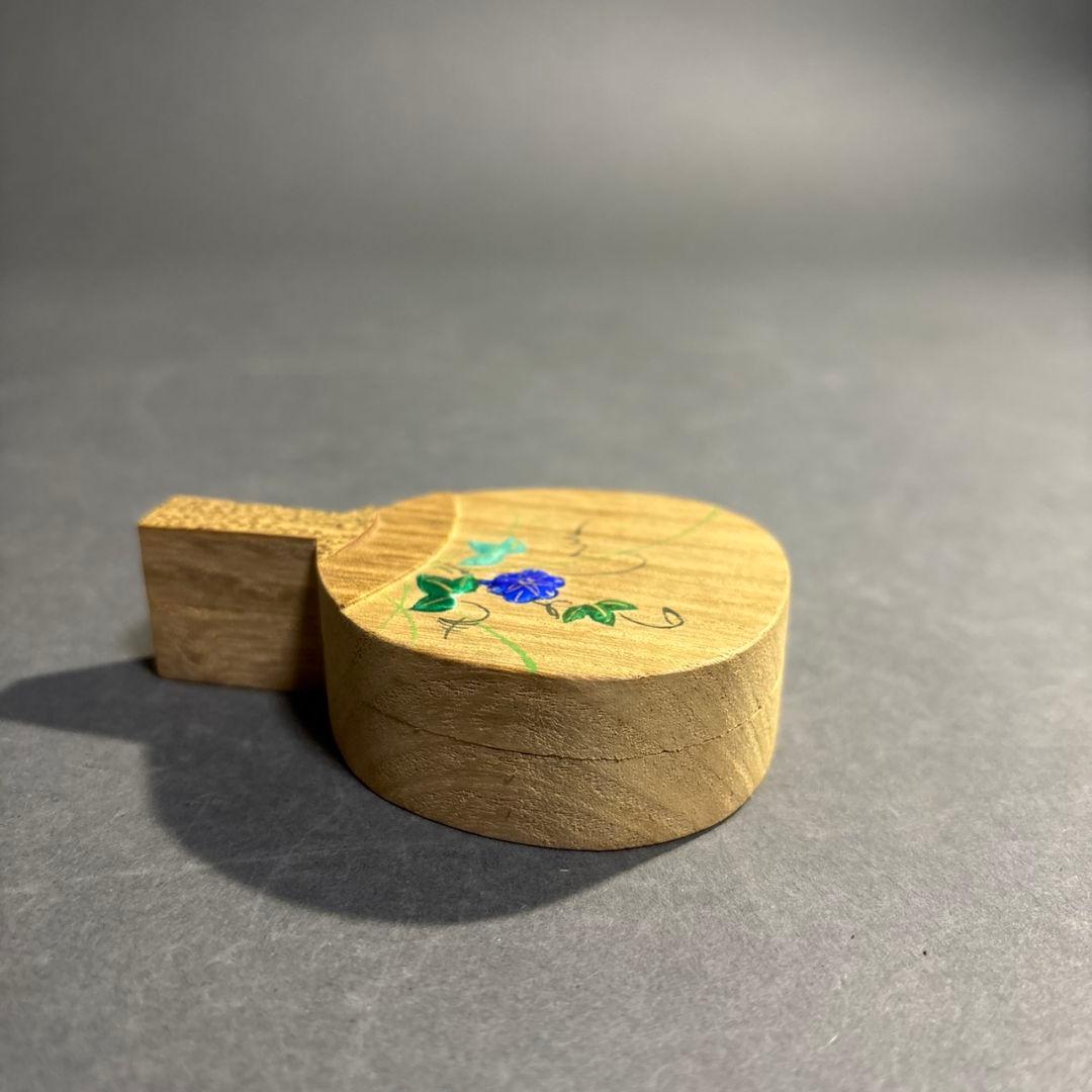 茶道具　北村葵春　桐団扇朝顔　香合　共箱