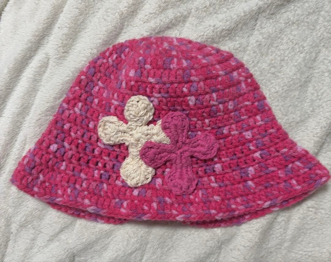 帽子 Y.A.R.N. 3D Cross Handmade Knit hat